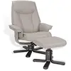 Image de MND MY NEW DESIGN NAUTÈS : Fauteuil de Relaxation Manuel pivotant 360 ° avec Son Repose Pieds indépendant - Cuir Tourterelle