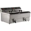 Image de Friteuse électrique - 2 x 10 Litres - avec vanne de vidange - 2 x 5 kW - Combisteel