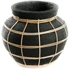 Image de Bazar Bizar - Vase Belly noir/naturel - D.25xH.19 cm OS