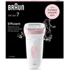 Image de Braun Silk-épil 7, Épilateur Avec Tête Large Pour Épilation Facile, Étanche, Peau Douce Longue Durée, 7-000, Blanc/Rose