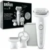 Image de Braun Silk-épil 9 Épilateur Femme, Épilateur Électrique Femme Avec Tête Flexible Pour Une Épilation Simple, Wet & Dry, Peau Lisse Longue 9-061, Blanc/Argent