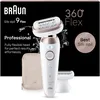 Image de Braun Silk-épil 9 Flex, Épilateur, Tête Flexible À 360°, Épilation Facile, Même Des Zones Difficiles, Peau Douce Longue Durée, Tête De Rasoir Pour Femmes, Sabot Tondeuse, Blanc/Rose, 9-030 3D