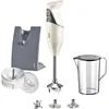Image de bamix Mixeur plongeant M200 SWISSLINE avec couteau multifonction, fouet, disque à percussion, processeur, tasse, support, 200 W, 2 niveaux, acier inoxydable, fabriqué en Suisse - Ivoire