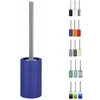 Image de Spirella Brosse WC Porte-Balai Toilette Pot à Balai  Tube  Ensemble WC à Poser en Céramique et Acier Inoxydable Bleu