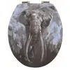 Image de Abattant WC Spirella en MDF  Elephant  Frein de chute Avec Finition brillante et charnières réglables inox