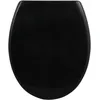 Image de Spirella Sanitop-Wingenroth Abattant de WC avec Fonction de libération Rapide et Fermeture en Douceur Lunette de Toilette antibactérienne en Duroplast et Acier Inoxydable Amovible Noir