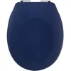 Image de Spirella - Abattant WC Thermo Dur Neela - Charnières en ABS Chromé, Couvercle WC avec Frein de Chute, Fermeture Slow-Close - 44 x 37 x 3 cm - Bleu Foncé Mat