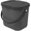 Image de Rotho Albula Poubelle bio 6l avec couvercle et poignée pour la cuisine, Plastique (PP) sans BPA, anthracite, 6l (23.5 x 20.0 x 20.8 cm)