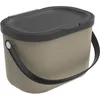 Image de Rotho Albula 1054607422 Seau à compost avec couvercle et anse en plastique Marron 3,2 l