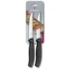 Image de Victorinox Swiss Classic Set de 2 Couteaux à Steak Gourmet, Tranchant Denté, Résistant au lave-vaisselle, Fabriqué en Suisse, Noir