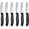 Image de Victorinox Swiss Classic, Couteau à petit déjeuner, Couteau à pain, Lame tranchante, dentelée, 11 cm, Manche plastique, Acier inoxydable, Set 6 Pièces, Noir
