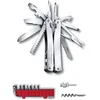 Image de VICTORINOX Outil Multifonction Swiss Tool Spirit X Plus, 35 Fonctions, Swiss Made, Outil Multifonction avec Lame Blocable, y c. Étui en Cuir, Argent