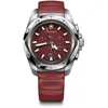 Image de Victorinox I.N.O.X. Chrono Montre pour homme avec boîtier en acier inoxydable argenté, cadran rouge et bracelet en caoutchouc rouge 43 mm, Victorinox I.N.O.X. Chrono 43 mm