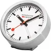 Image de Mondaine Mini Horloge Murale et réveil avec boîtier en Aluminium, trotteuse à tic-tac, dans la Couleur: Argent/Gris, Verre : Verre minéral, A997.MCAL.16SBB.1