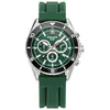 Image de swiss alpine military 7034.9 Montre analogique à quartz pour homme avec chronographe en silicone, Acier/vert/vert-sw - 9838sam