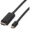 Image de ROLINE Câble Mini DisplayPort avec connecteur HDMI M/M - Transmission sur écran de la vidéo et de l'audio - manteau PVC noir - 3m