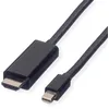 Image de Value Câble Mini DisplayPort avec connecteur HDMI M/M | Transmission sur écran de la vidéo et de l'audio | manteau PVC noir | 3m