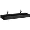 Image de Laufen VAL lavabo, encastré, 2 trous pour robinet, sans trop-plein, 1200x420mm, H8102897161151, Couleur: Noir Mat