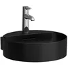Image de Laufen VAL Lave-mains, encastré, 1 trou de robinet, avec trop-plein, 400x425mm, H8112817161041, Couleur: noir mat