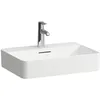 Image de Laufen VAL vasque, 1 trou pour robinet, avec trop-plein, 550x400mm, H8122847161041, Couleur: Noir Mat