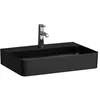 Image de Laufen VAL lavabo, encastré, 1 trou de robinet, avec trop-plein, 600x420mm, H8102837161041, Couleur: Noir Mat