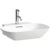 Image de LAUFEN INO Lave-Mains à Poser, sans Trou de Robinet, avec trop-Plein, US fermé 560x450, Blanc, Coloris: Blanc avec LCC - H8163024001091