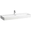 Image de Laufen VAL lavabo, encastré, 1 trou de robinet, avec trop-plein, 1200x420mm, H8102890001041, Couleur: Blanc