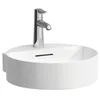 Image de LAUFEN VAL Lave-Mains à Poser, sans Trou de Robinet, avec trop-Plein, 400x425, Blanc, Face inférieure poncée, Montage Mural, Coloris: Blanc avec LCC - H8132814001091
