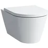 Image de LAUFEN WC Mural Kartell en Marche, Lave-Vaisselle, Chasse d'eau sans Rebord, 545x370x355, Coloris: Neige (Blanc Mat) - H8203377570001
