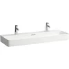 Image de Laufen VAL lavabo, encastré, 2 trous de robinetterie, avec trop-plein, 1200x420mm, H8102897571071, Couleur: blanc mat