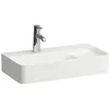 Image de Laufen VAL lavabo COMPACT, 1 trou de robinetterie, avec trop-plein, 600x315mm, zone semi-sèche à droite, H8152850001041, Couleur: Blanc