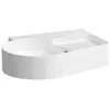 Image de Laufen VAL lavabo à poser, sans trou pour robinetterie, avec trop-plein, 530x400mm, zone semi-sèche à droite, fermeture US, H8162880001091, Couleur: blanc