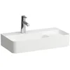 Image de Laufen VAL lavabo à poser COMPACT, sans trou pour robinet, avec trop-plein, 600x315mm, zone semi-sèche à droite, US fermé, H8172854001091, Couleur: blanc