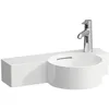 Image de Laufen VAL Lave-mains, 1 trou de robinetterie à droite, avec trop-plein, 550x315mm, tablette à gauche, H8152840001061, Couleur: blanc