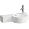 Image de Laufen VAL Lave-mains, 1 trou de robinetterie à droite, avec trop-plein, 550x315mm, tablette à gauche, H8152844001061, Couleur: blanc