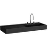 Image de Laufen Kartell lavabo, encastré, tablette à gauche, 2 trous pour robinet, sans trop-plein, 1200x460mm, H8133330208151, Couleur: Noir brillant