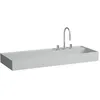 Image de Laufen Kartell lavabo, encastré, tablette à gauche, 2 trous pour robinet, sans trop-plein, 1200x460mm, H8133337598151, Couleur: Gris mat