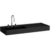 Image de Laufen Kartell lavabo, encastré, tablette à droite, 1 trou pour robinetterie, sans trop-plein, 1200x460mm, H8133327161111, Couleur: Noir Mat