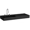 Image de Laufen Kartell lavabo, encastré, tablette à droite, 2 trous pour robinetterie, sans trop-plein, 1200x460mm, H8133327168151, Couleur: Noir Mat