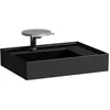 Image de Laufen Kartell lavabo à poser, tablette à droite, 3 trous pour robinetterie, sans trop-plein, 600x460mm, H8183340201581, Couleur: noir brillant