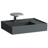 Image de Laufen Kartell lavabo à poser, tablette à droite, 3 trous pour robinetterie, sans trop-plein, 600x460mm, H8183347581581, Couleur: graphite mat