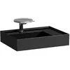 Image de Laufen Kartell lavabo à poser, tablette à droite, 2 trous pour robinetterie, sans trop-plein, 600x460mm, H8183340208151, Couleur: noir brillant