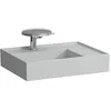 Image de Laufen Kartell lavabo à poser, tablette à droite, 2 trous pour robinetterie, sans trop-plein, 600x460mm, H8183347598151, Couleur: gris mat