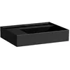 Image de Laufen Kartell lavabo à poser, tablette à gauche, sans trou pour robinet, sans trop-plein, 600x460mm, H8183350201121, Couleur: noir brillant