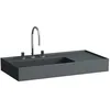Image de Laufen Kartell lavabo à poser, tablette à droite, 3 trous pour robinetterie, sans trop-plein, 900x460mm, H8183387581581, Couleur: graphite mat