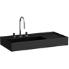 Image de Laufen Kartell lavabo à poser, tablette à droite, 3 trous pour robinetterie, sans trop-plein, 900x460mm, H8183387161581, Couleur: noir mat