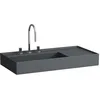 Image de Laufen Kartell lavabo à poser, tablette à droite, 2 trous pour robinetterie, sans trop-plein, 900x460mm, H8183387588151, Couleur: graphite mat