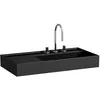 Image de Laufen Kartell lavabo à poser, tablette à gauche, 1 trou pour robinet, sans trop-plein, 900x460mm, H8183390201111, Couleur: noir brillant