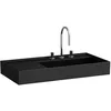 Image de Laufen Kartell lavabo à poser, tablette à gauche, 3 trous pour robinet, sans trop-plein, 900x460mm, H8183397161581, Couleur: noir mat