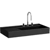 Image de Laufen Kartell lavabo à poser, tablette à gauche, 2 trous pour robinet, sans trop-plein, 900x460mm, H8183390208151, Couleur: noir brillant